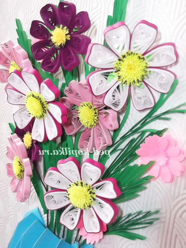 Картина з квітами. Квіллінг майстер клас Картина з квітами. Квіллінг майстер клас