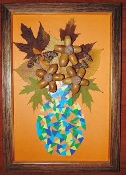 Вироби з природного матеріалу. Ваза з квітами