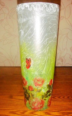 Декупаж скляної вази