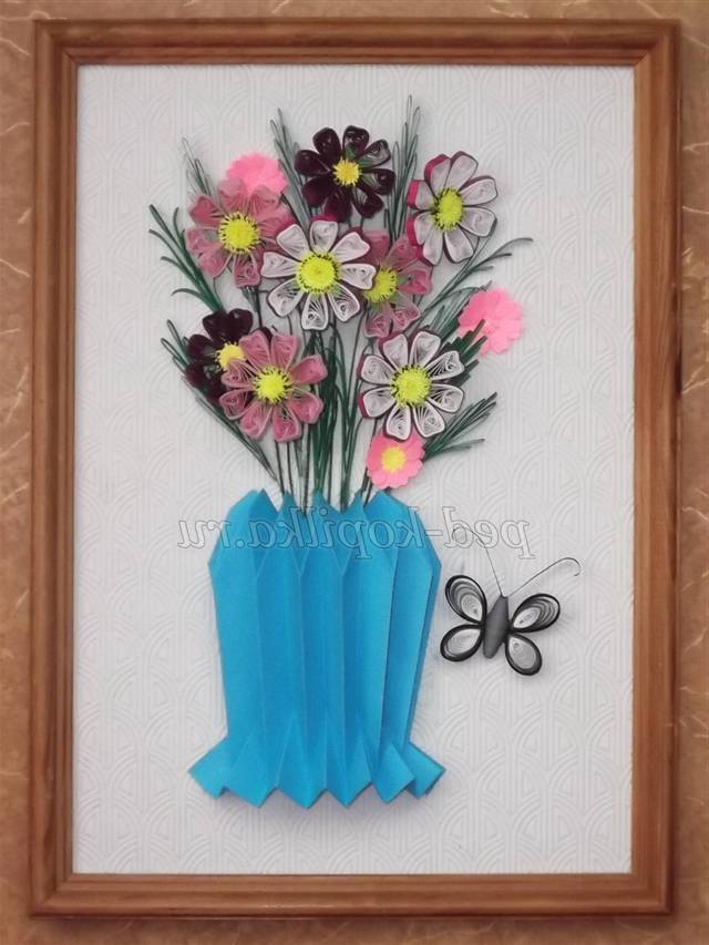 Картина з квітами. Квіллінг майстер клас Картина з квітами. Квіллінг майстер клас