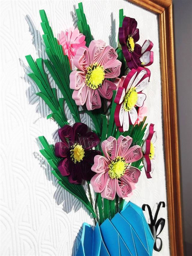 Картина з квітами. Квіллінг майстер клас Картина з квітами. Квіллінг майстер клас