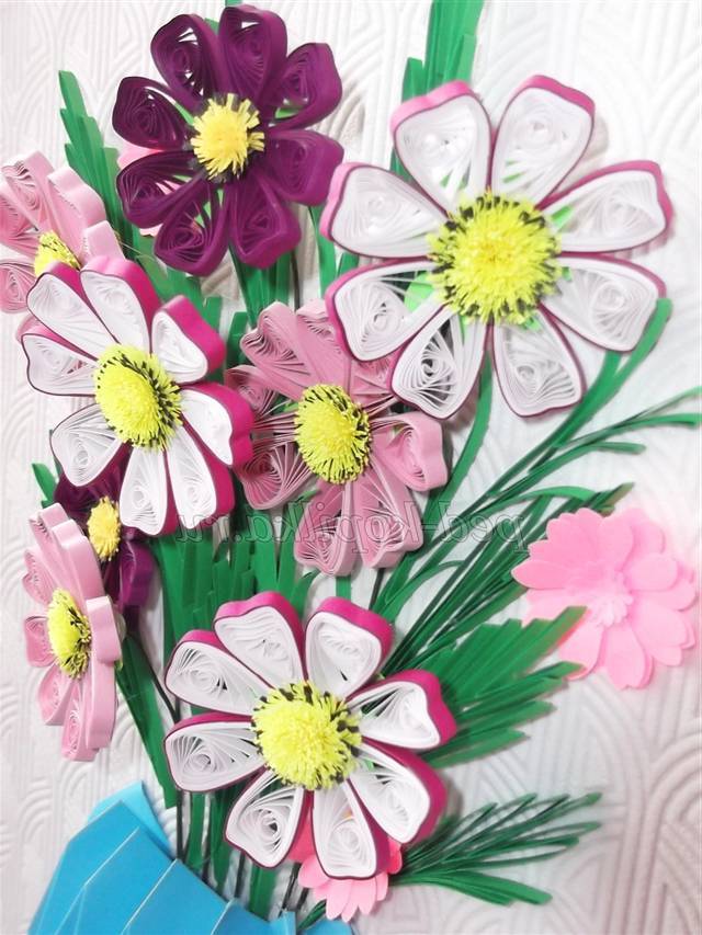 Картина з квітами. Квіллінг майстер клас Картина з квітами. Квіллінг майстер клас