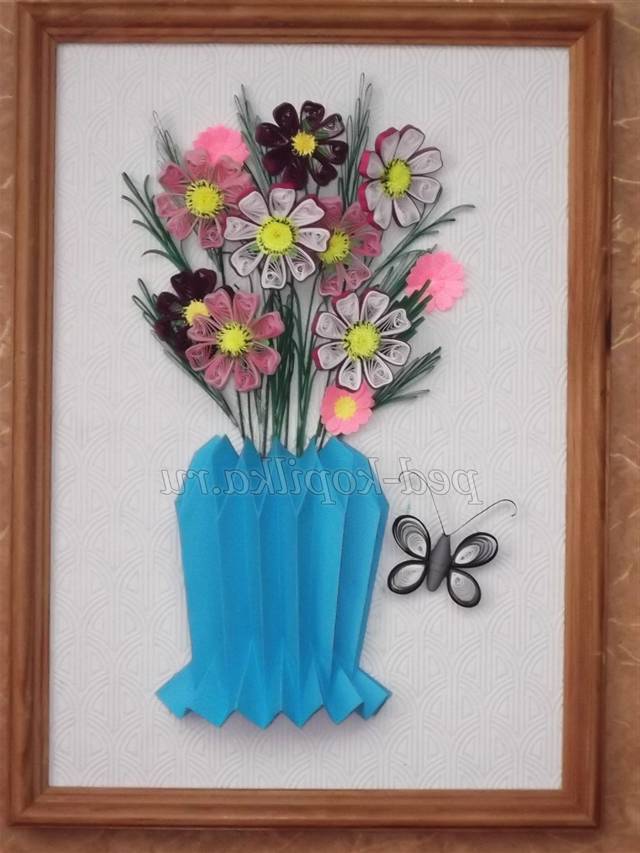 Картина з квітами. Квіллінг майстер клас Картина з квітами. Квіллінг майстер клас