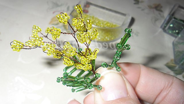 Мімоза з бісеру. Майстер-клас