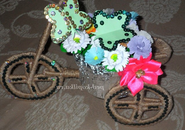 Велосипед кашпо з шпагату. Майстер-клас