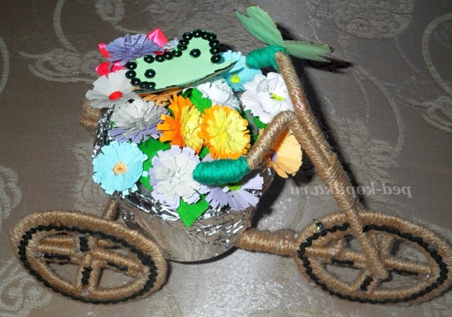 Велосипед кашпо з шпагату. Майстер-клас