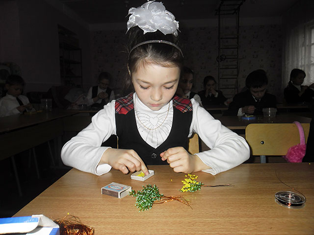 Мімоза з бісеру. Майстер-клас