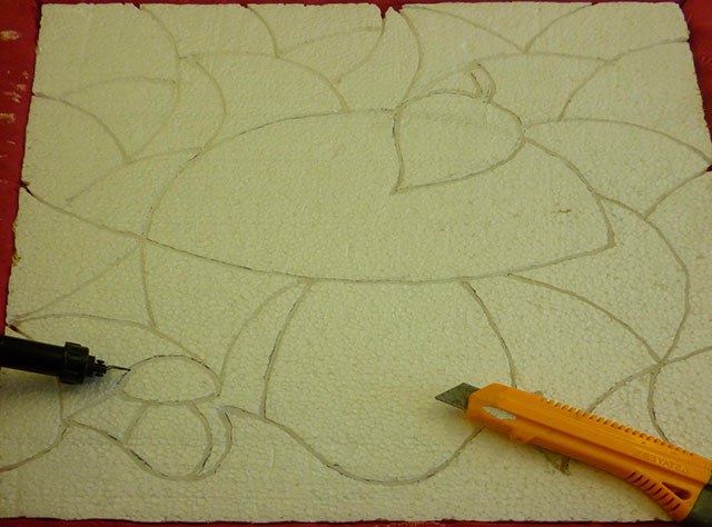 Техніка інкрустація панно. Гриби