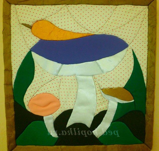 Техніка інкрустація панно. Гриби