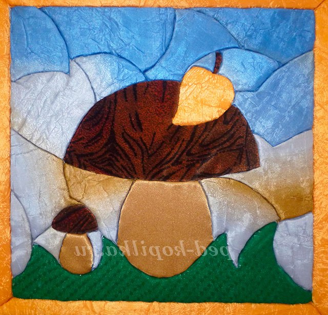 Техніка інкрустація панно. Гриби