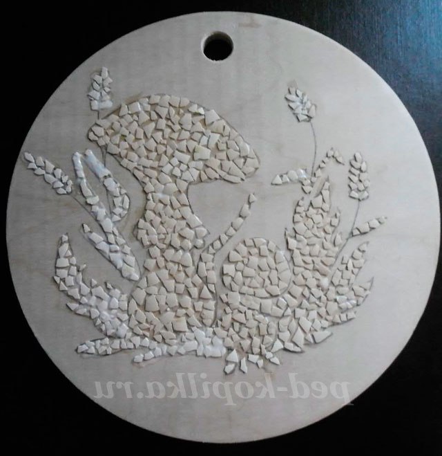 Мозаїка з яєчної шкаралупи. Мухомор