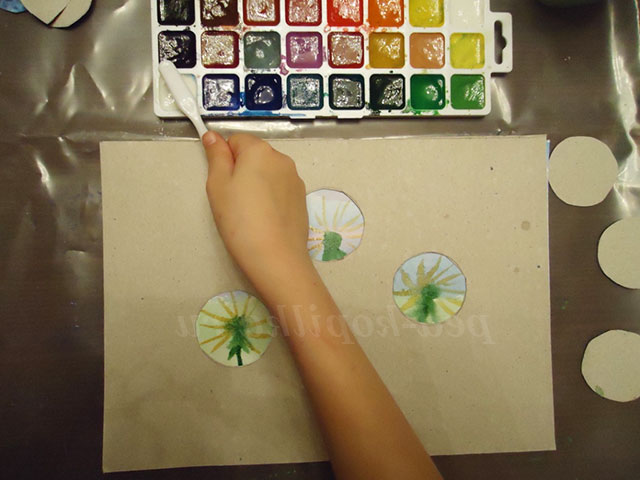 Кульбабки в техніці набризк. Майстер-клас