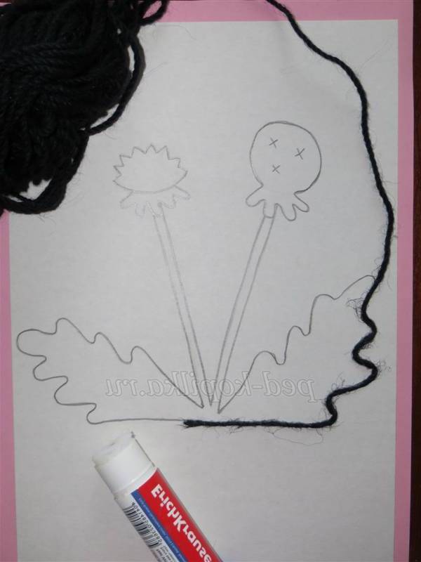 Малювання кульбаб в дитячому садку