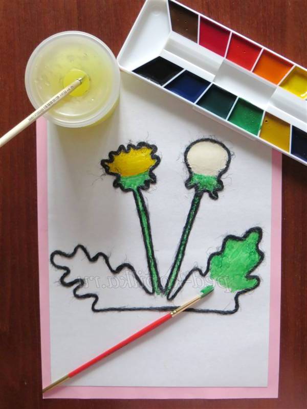 Малювання кульбаб в дитячому садку