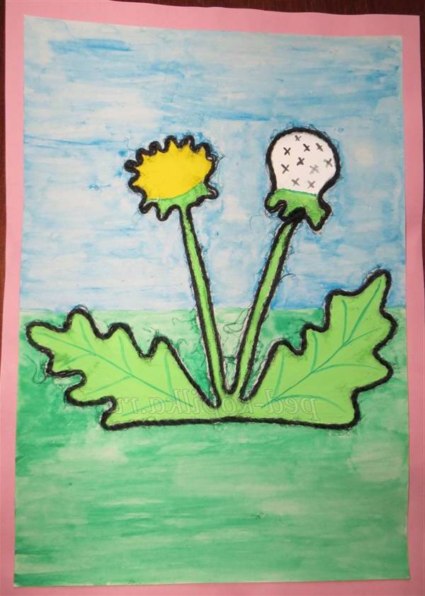Малювання кульбаб в дитячому садку