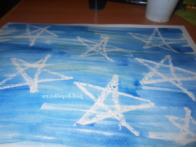 Малювання воском. Зоряне небо