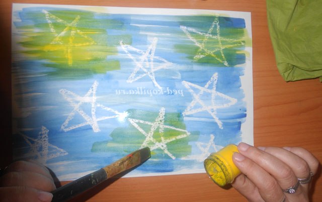 Малювання воском. Зоряне небо