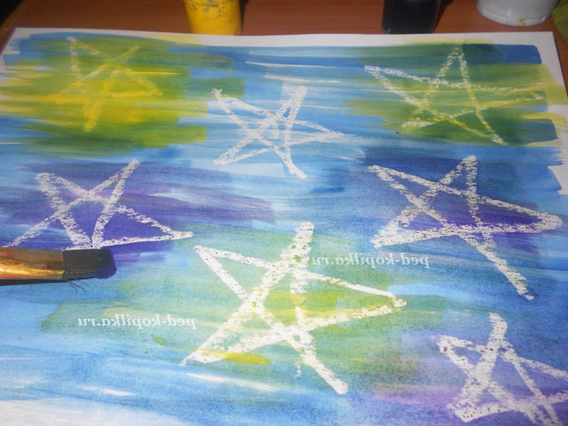 Малювання воском. Зоряне небо
