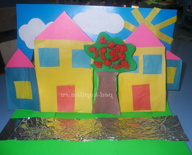 Об'ємна аплікація. Будиночки