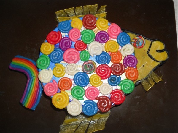 Аплікація з пластиліну. Рибка