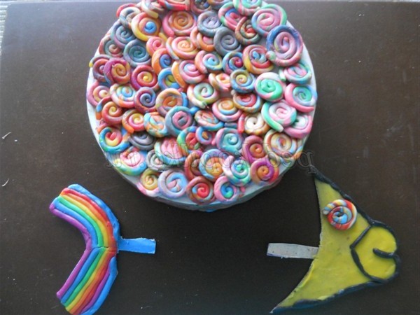 Аплікація з пластиліну. Рибка