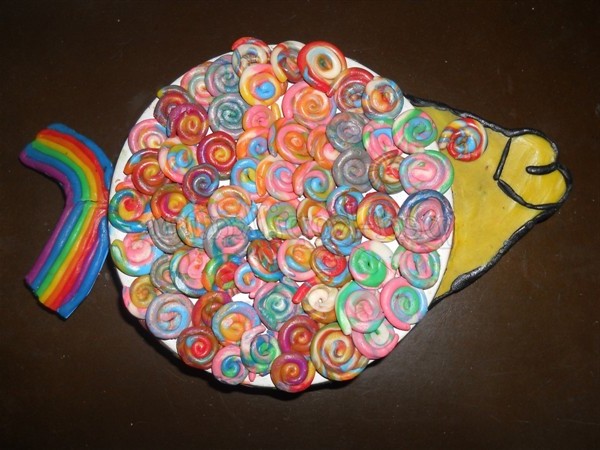 Аплікація з пластиліну. Рибка