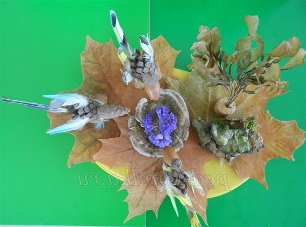 Осінні вироби з природного матеріалу для старших дошкільнят