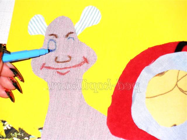 Колаж з тканини Равлик. Майстер-клас