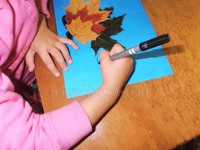 Аплікація з осіннього листя. Майстер-клас Аплікація з осіннього листя. Майстер-клас