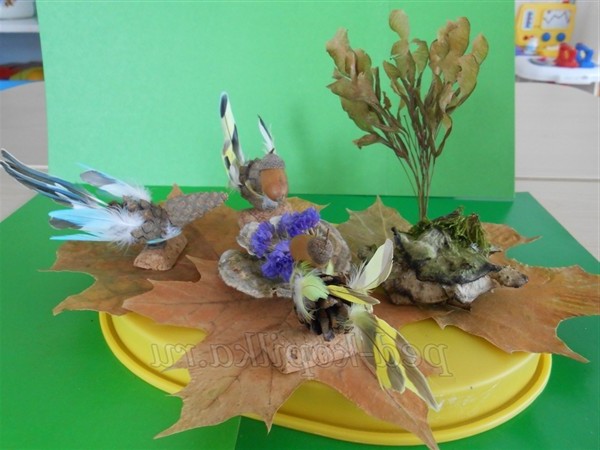 Осінні вироби з природного матеріалу для старших дошкільнят