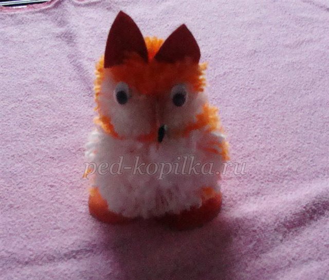 Іграшки з помпонів своїми руками. Лисичка Іграшки з помпонів своїми руками. Лисичка