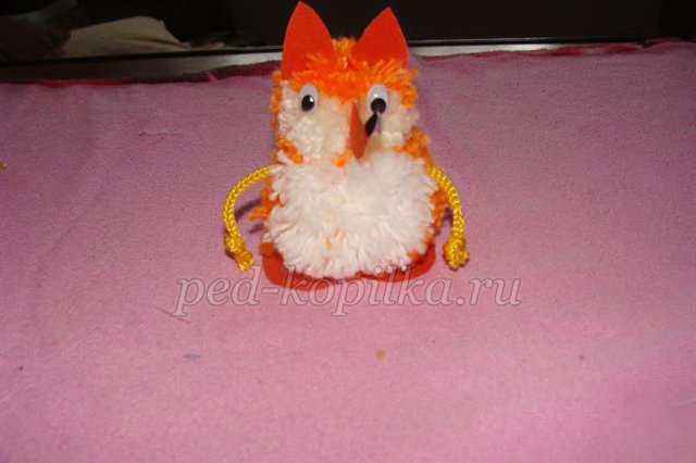 Іграшки з помпонів своїми руками. Лисичка Іграшки з помпонів своїми руками. Лисичка