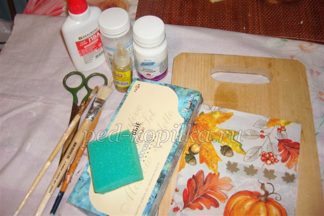 Декупаж обробної дошки. Майстер-клас Декупаж обробної дошки. Майстер-клас