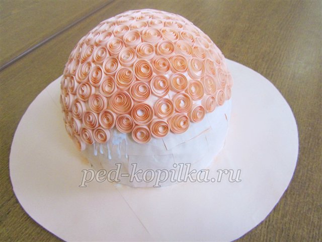 Пап'є-маше. Квіллінг. Квіткова капелюшок Пап'є-маше. Квіллінг. Квіткова капелюшок