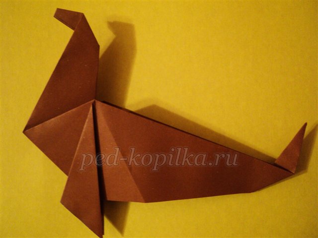 Аплікація Тюлень на крижині в техніці орігамі Аплікація Тюлень на крижині в техніці орігамі