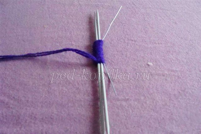 Фіалка з ниток. Майстер - клас