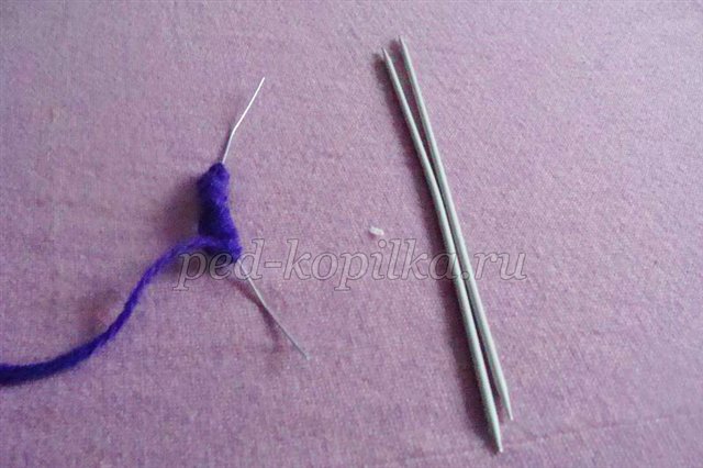 Фіалка з ниток. Майстер - клас