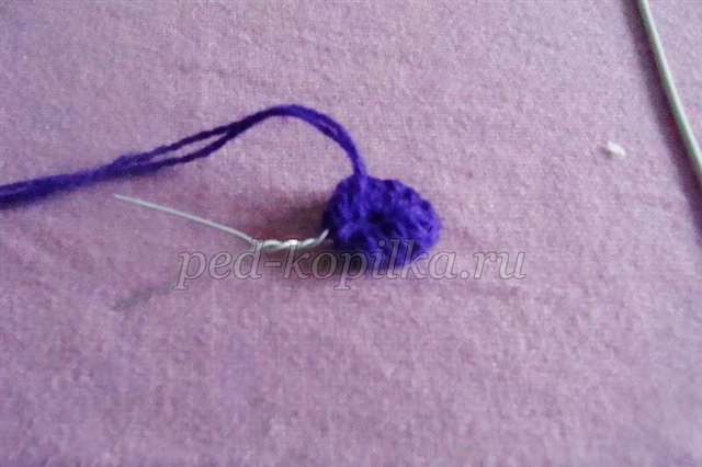 Фіалка з ниток. Майстер - клас