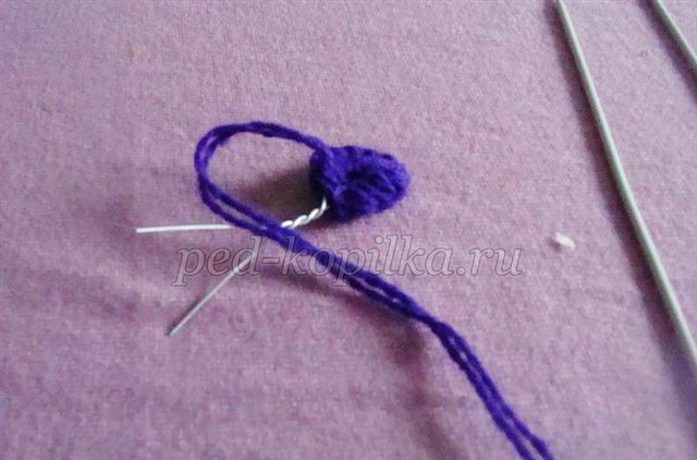 Фіалка з ниток. Майстер - клас