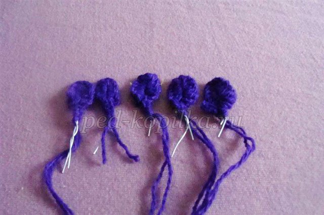 Фіалка з ниток. Майстер - клас