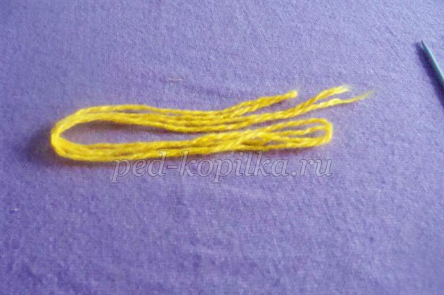 Фіалка з ниток. Майстер - клас