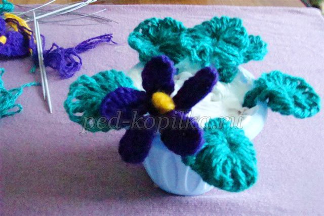 Фіалка з ниток. Майстер - клас Фіалка з ниток. Майстер - клас