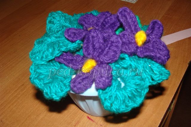 Фіалка з ниток. Майстер - клас Фіалка з ниток. Майстер - клас