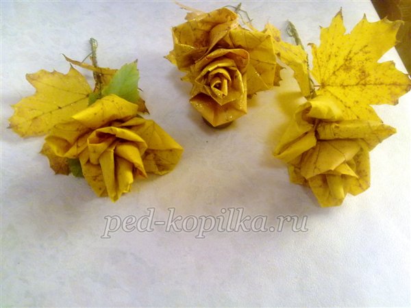 Троянди з листя клена. Осінній букет. Майстер-клас Троянди з листя клена. Осінній букет. Майстер-клас
