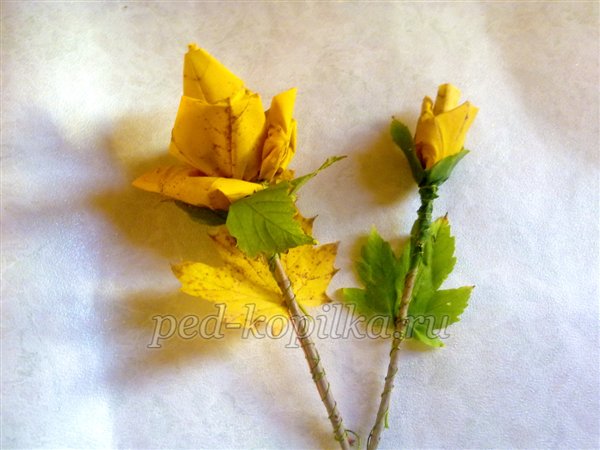 Троянди з листя клена. Осінній букет. Майстер-клас Троянди з листя клена. Осінній букет. Майстер-клас