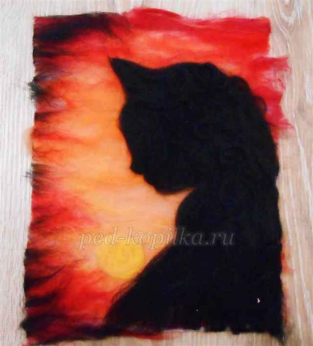 Розпис шерстю Темна ніч. Майстер-клас Розпис шерстю Темна ніч. Майстер-клас