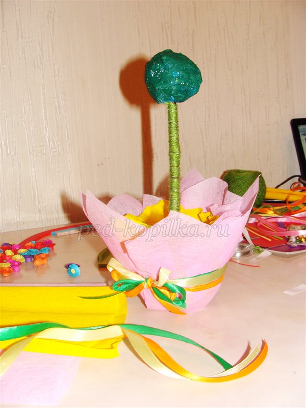 Топіари з паперових квітів. Майстер-клас
