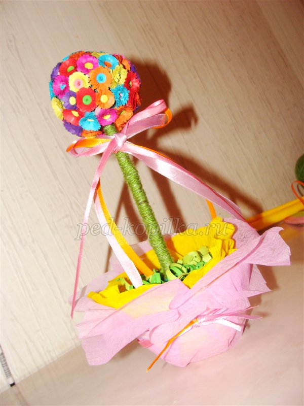 Топіари з паперових квітів. Майстер-клас