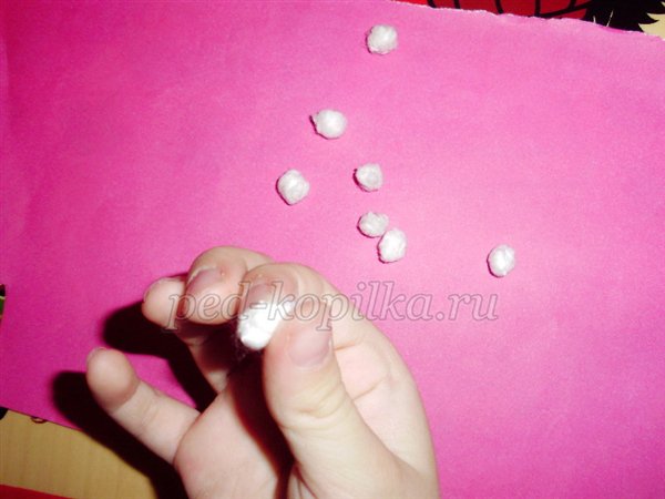 Новорічна аплікація Сніговик біля нашого будинку