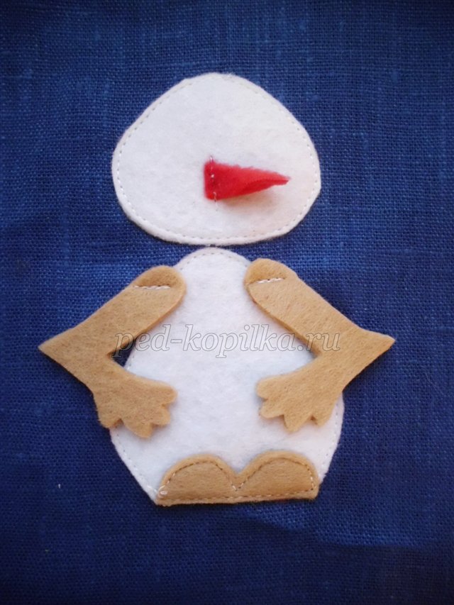 Сніговик - аплікація на мішечок для подарунків до Нового року Сніговик - аплікація на мішечок для подарунків до Нового року